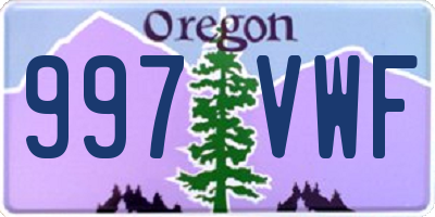 OR license plate 997VWF