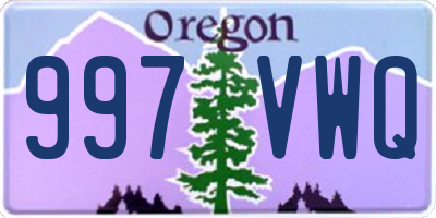 OR license plate 997VWQ