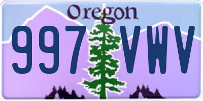 OR license plate 997VWV