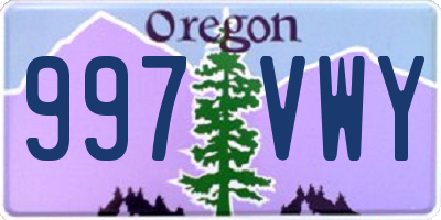OR license plate 997VWY