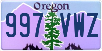 OR license plate 997VWZ