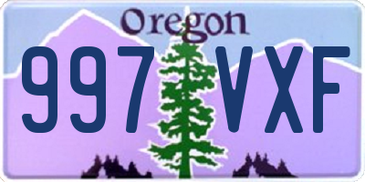 OR license plate 997VXF