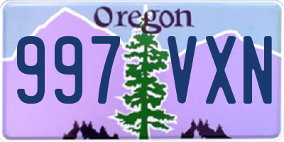 OR license plate 997VXN