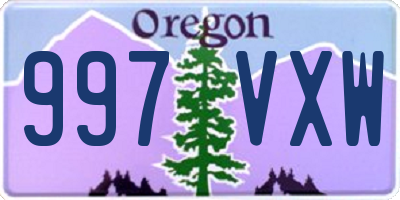 OR license plate 997VXW