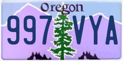 OR license plate 997VYA
