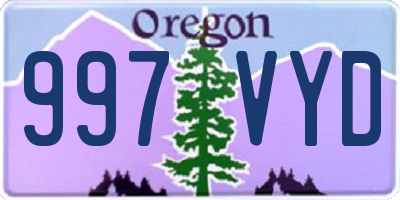 OR license plate 997VYD