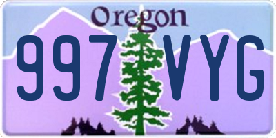 OR license plate 997VYG