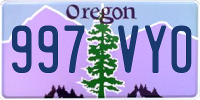 OR license plate 997VYO