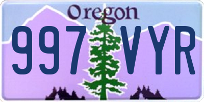 OR license plate 997VYR