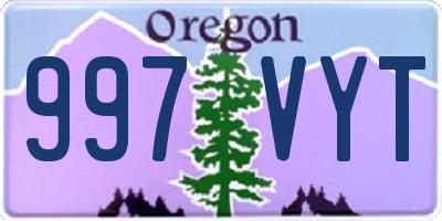 OR license plate 997VYT