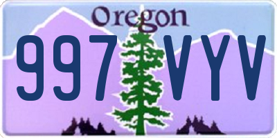 OR license plate 997VYV