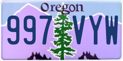 OR license plate 997VYW