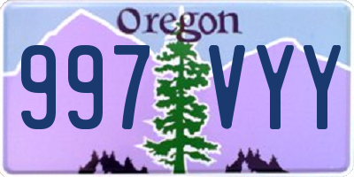 OR license plate 997VYY