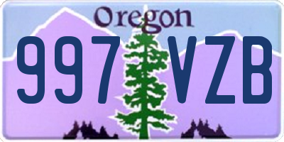 OR license plate 997VZB