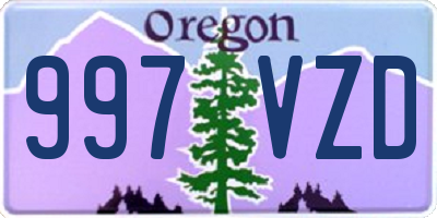 OR license plate 997VZD