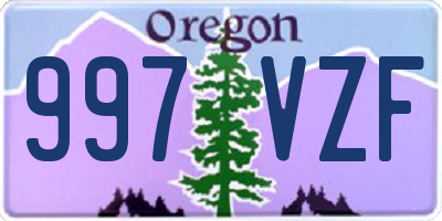 OR license plate 997VZF