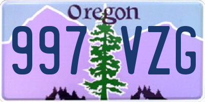 OR license plate 997VZG