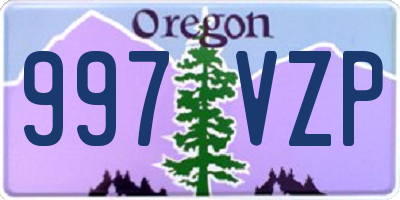 OR license plate 997VZP