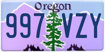 OR license plate 997VZY