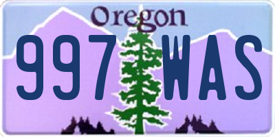 OR license plate 997WAS