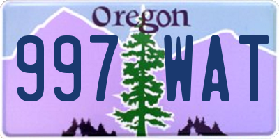 OR license plate 997WAT