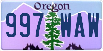 OR license plate 997WAW