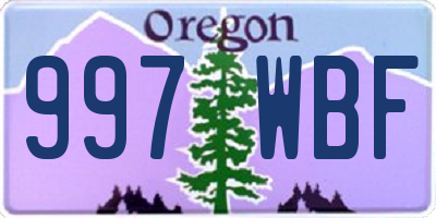 OR license plate 997WBF