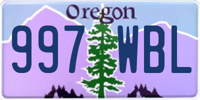 OR license plate 997WBL