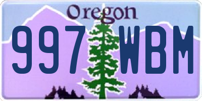 OR license plate 997WBM