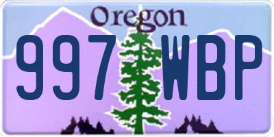 OR license plate 997WBP