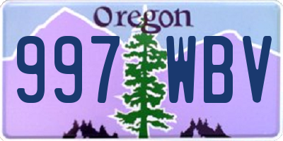 OR license plate 997WBV