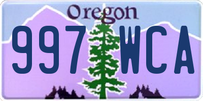 OR license plate 997WCA