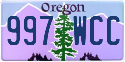 OR license plate 997WCC