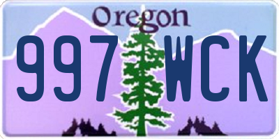 OR license plate 997WCK