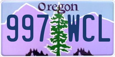 OR license plate 997WCL