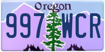 OR license plate 997WCR