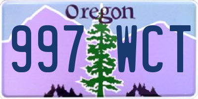 OR license plate 997WCT