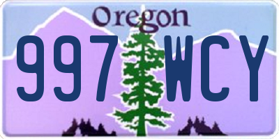 OR license plate 997WCY