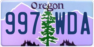 OR license plate 997WDA