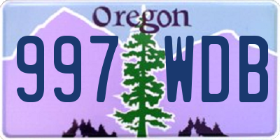 OR license plate 997WDB