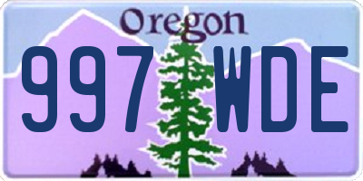 OR license plate 997WDE