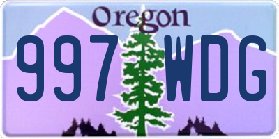 OR license plate 997WDG