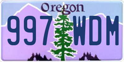 OR license plate 997WDM