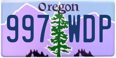 OR license plate 997WDP