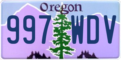 OR license plate 997WDV