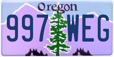 OR license plate 997WEG