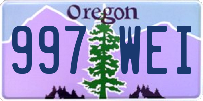 OR license plate 997WEI