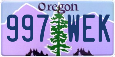 OR license plate 997WEK