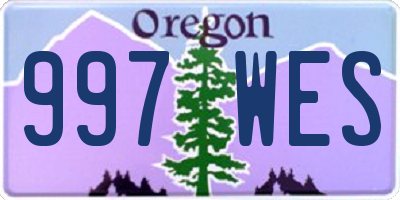 OR license plate 997WES