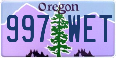 OR license plate 997WET